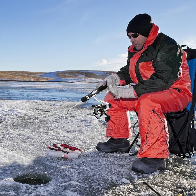 WIDDEN Ice Fishing Rod and Reel Combo, 27" Medium Light Spinning Ice Fishing Pole, Gear with Tackle Box Kit, Line, Lures for Saltwater, Freshwater Trout, Bass, Walleye