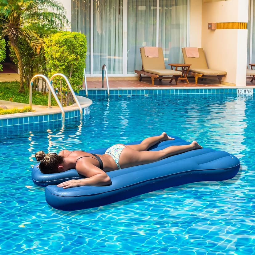 Inflatable Face Down Pool Float for Laying on Stomach, Oversized