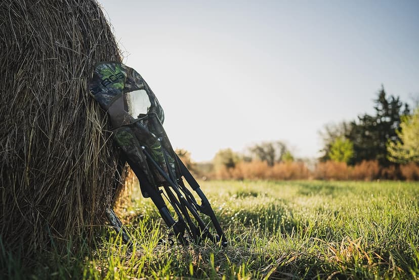 BOG Low Profile Turkey Ground Blind Chair with Rugged Construction, Aluminum Frame, Extended Seat Area, Quiet Setup, Breathable Textilene Fabric, and Carry Bag for Hunting, Shooting, and Outdoors