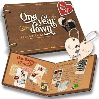 1 Year Anniversary Boyfriend Gifts - One Year Anniversary Dating Gifts For Her Girlfriend, First Paper Anniversary For Him Men, 1 Year Anniversary Scrapbook, 1st Anniversary Wedding Gift