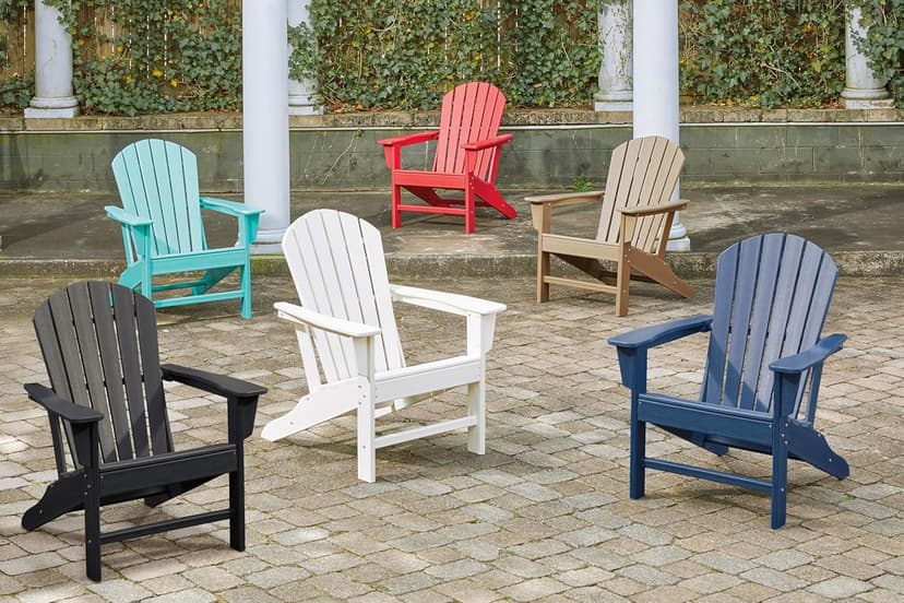 Signature Design by Ashley Sundown Treasure Outdoor Patio HDPE Adirondack Chair, Light Brown