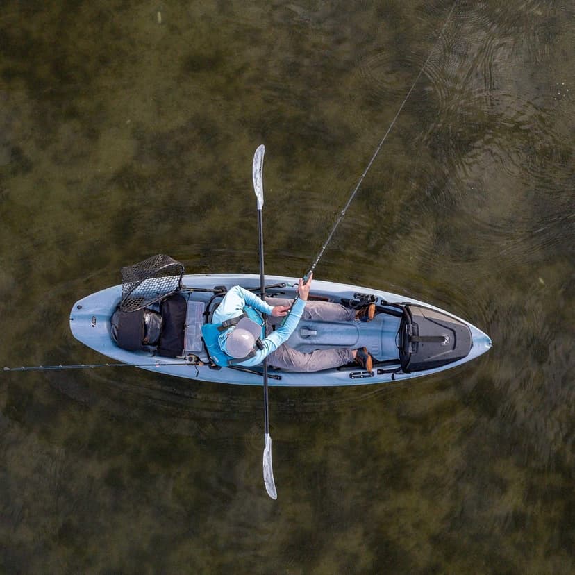 Pelican Seek 100XP - Sit on top Fishing Angler Kayak - Twin-Arched Multi-Chine Hull - Lightweight - 10 ft