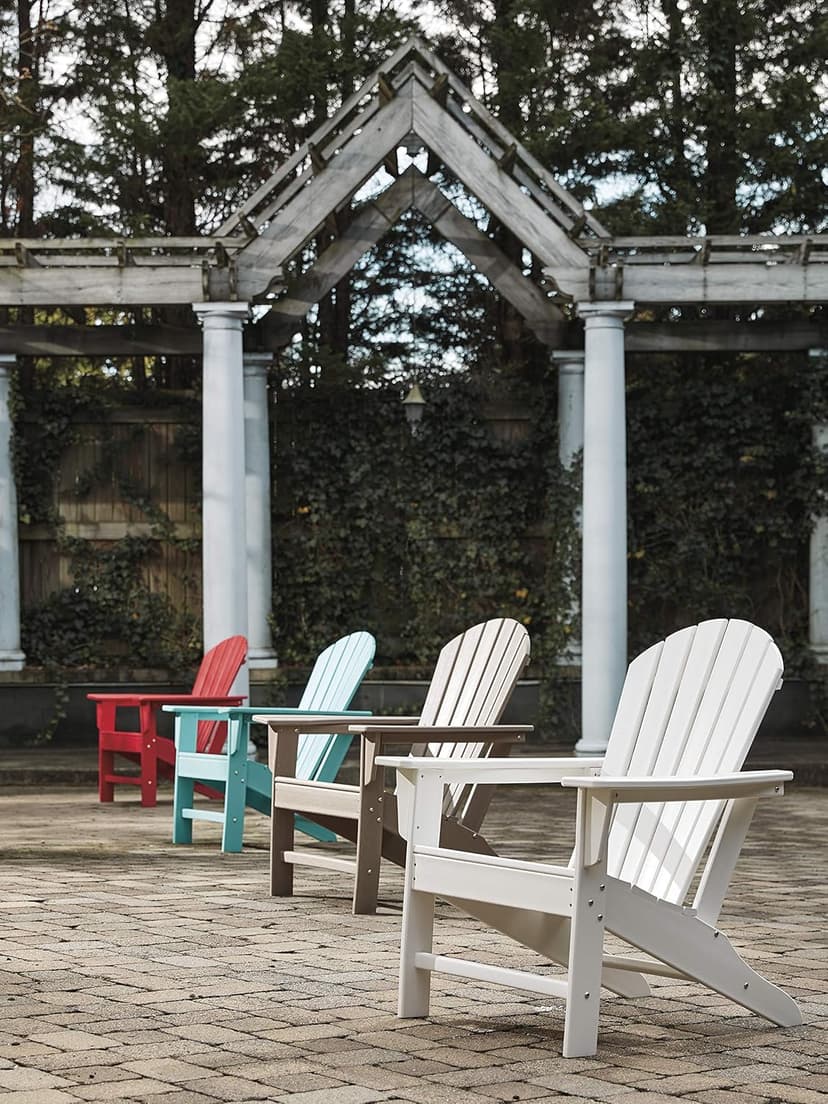 Signature Design by Ashley Sundown Treasure Outdoor Patio HDPE Adirondack Chair, Light Brown