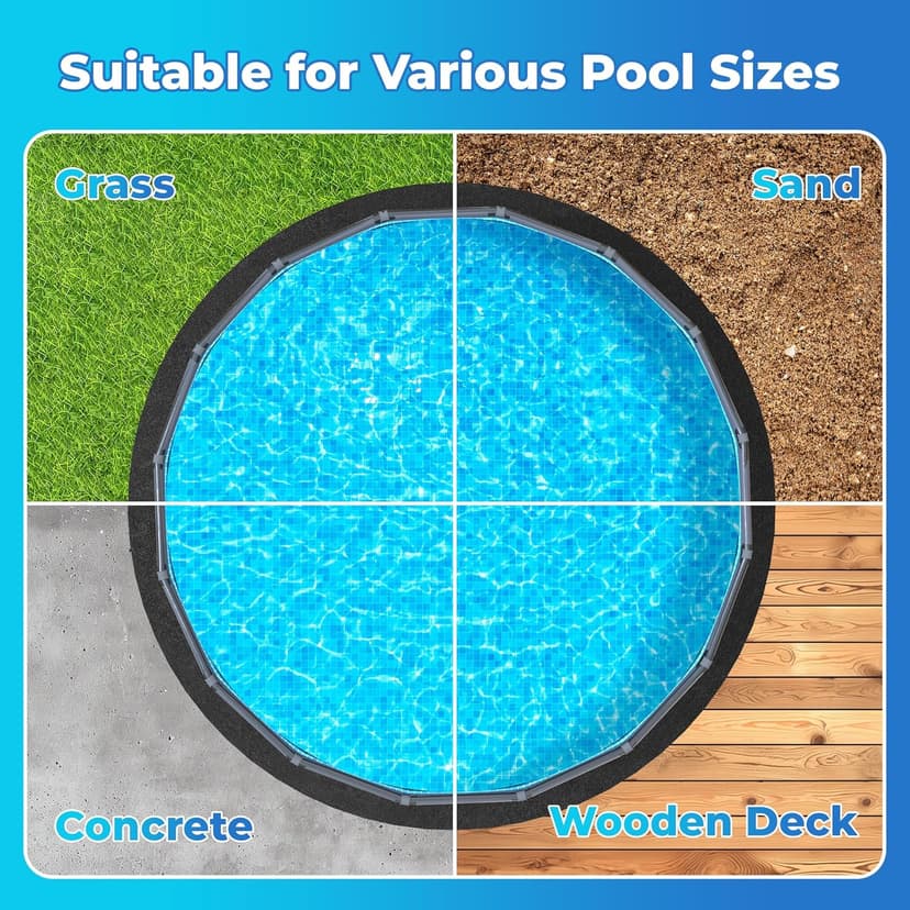 AquaJoyer 15' Round Thicker Heavy Duty Pool Liner Pad for Above Ground Pool, Pool Padding Underlayment for Pool Bottom, Protects Pool Prevents Punctures Weed Barrier Comfortable underfoot