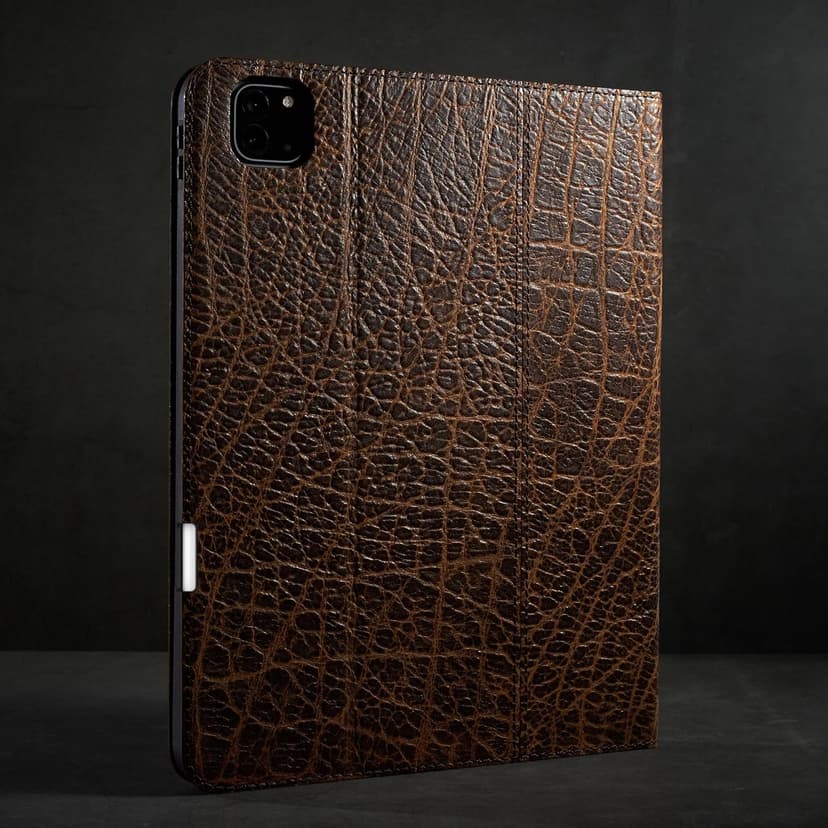 Gexmil Genuine Leather Case for iPad Pro 13 Inch (M5/M4) 2025/2024 with Pencil Holder,Protective Shockproof Smart Premium Leather Folio Cover Adjustable Stand Auto Sleep/Wake Anti-Slip, Buffalo Brown