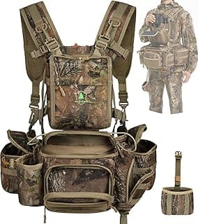 Hunting Fanny Pack for Men, Camo Waist Pack for Hunter, Fanny Hunting Backpack with Rifle, Shotgun, and Bow Holder (Fanny Pack Upgrade)