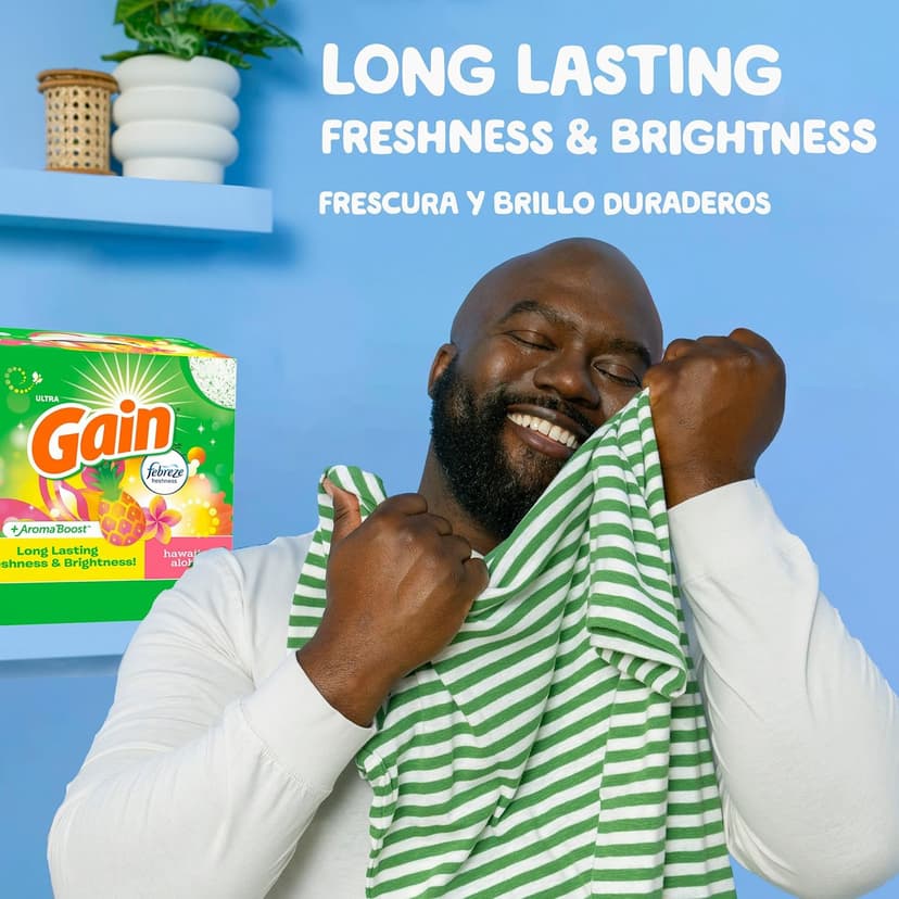 Gain Powder Laundry Detergent, Hawaiian Aloha Scent, 105 Loads, 135 OZ
