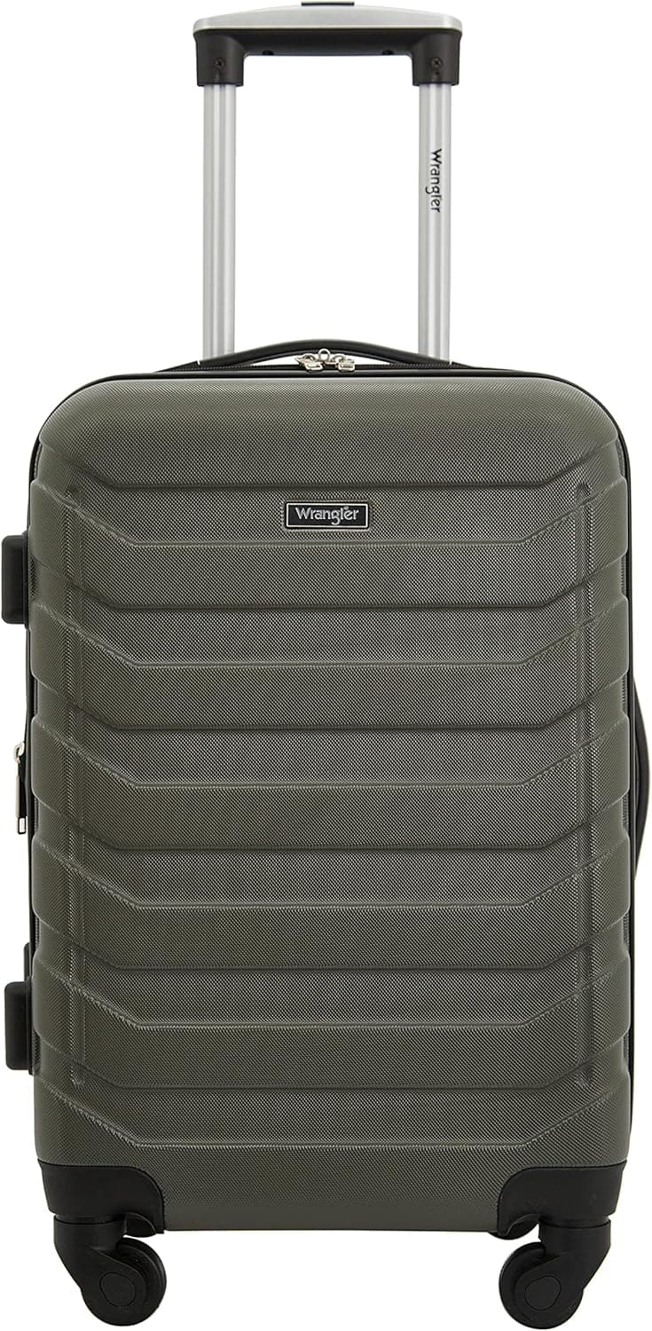 Wrangler 4 Piece Miami Luggage and Packing Cubes Set, Olive Green