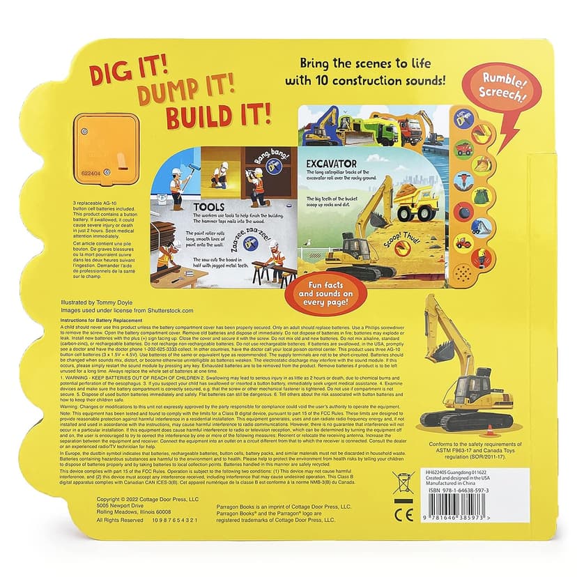 Dig It! Dump It! Build It! 10-Button Sound Book for Little Construction Lovers, Ages 2-7 1646385977