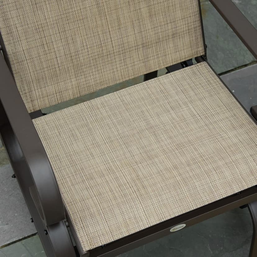Outsunny Outdoor Glider Chair, Gliders for Outside Patio with Smooth Gliding Mechanism and Lightweight Construction for Backyard, Tan