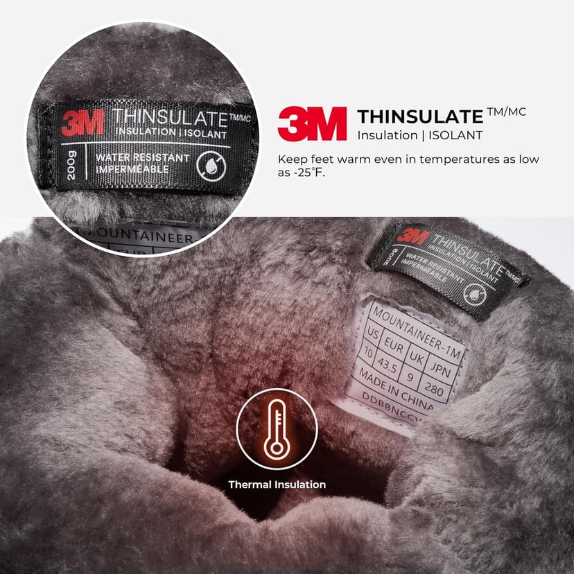 NORTIV 8 Men's Waterproof Winter Snow Boots Insulated Fur Liner Lightweight Outdoor Tall Boots