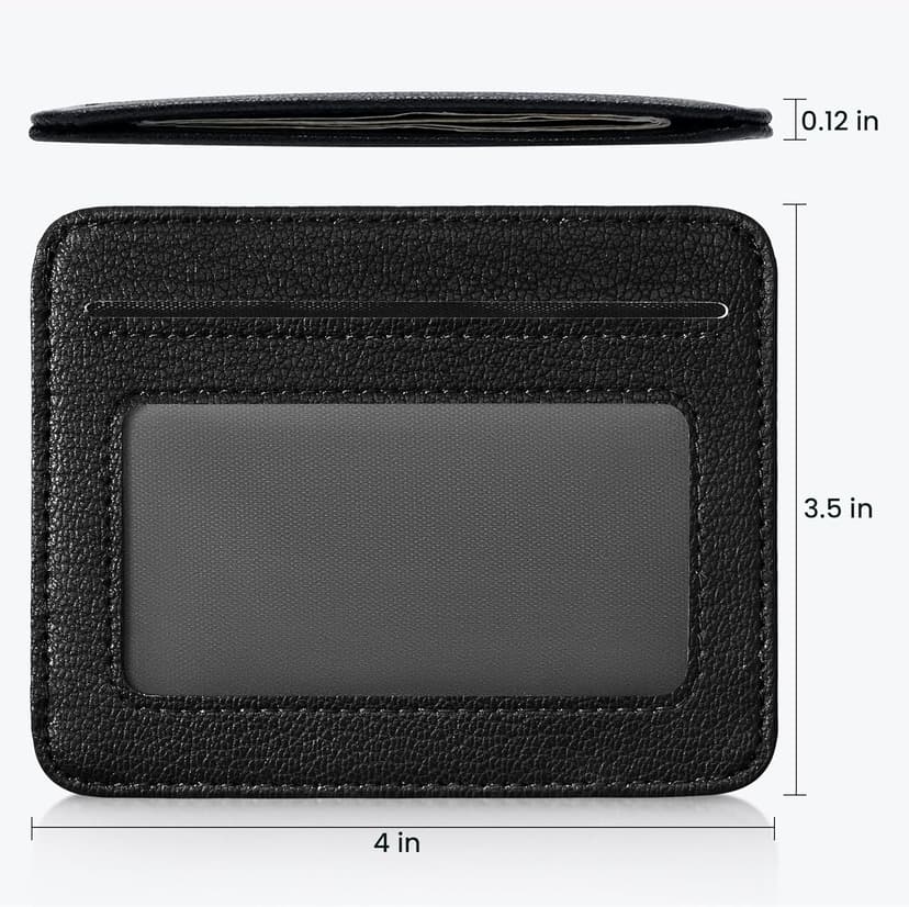 Mayski Credit Card Holder for Women Minimalist Wallet, RFID Blocking Wallets Card Cases, Small Wallets with ID Window for Women Men, Black