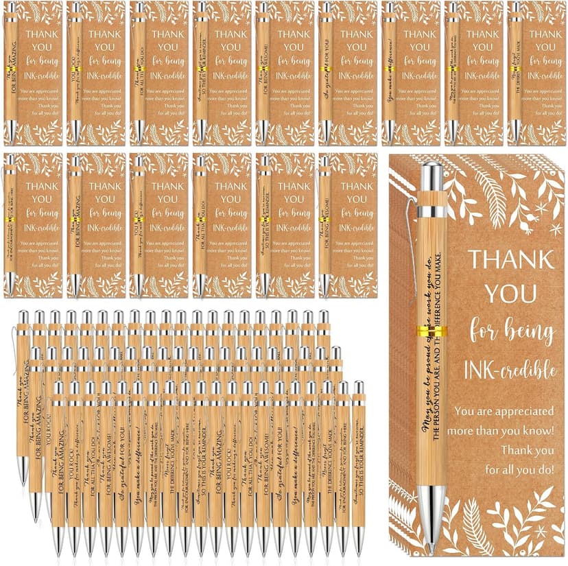 Employee Appreciation Gift, Thank You Ballpoint Pen with Greeting Card for Medical Assistant Vet Tech Week Women Men Team ReliThick 30 Sets Inspirational Pens Bulk Customer Service Week Gifts B0DHFVH6YB