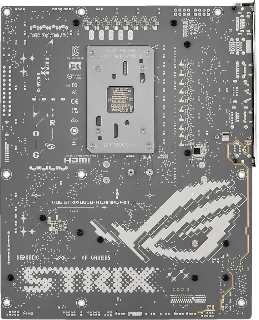 ASUS ROG Strix B850-A Gaming WiFi AMD AM5 B850 ATX Motherboard 14+2+2 Power Stages, DDR5 AEMP, 2.5G LAN, WiFi 7 with Q-Antenna, 4X M.2, PCIe® 5.0, USB 20Gbps Type-C, AI Networking II, ASUS AI Advisor