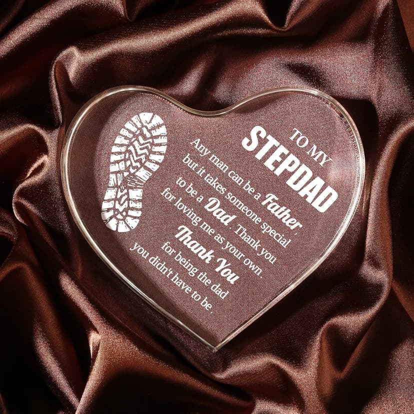 Step Dad Gifts, Step Dad Gifts from Daughter Son, 3.9x3.9 inch Acrylic Keepsake, Best Birthday Gifts for Stepfather, Father Day Gifts for Step Dad Bonus Dad