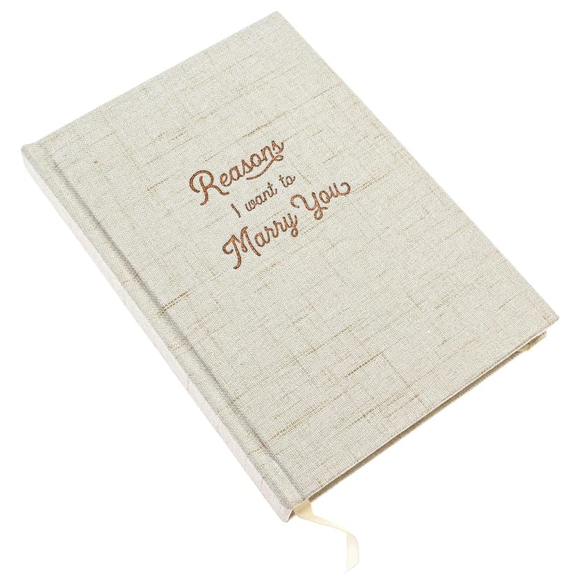 Reasons I Want to Marry You Wedding Gift Notebook - Write Love Letters To and From Bride & Groom - Linen Hardcover Letterpress and Embossed Journal for Proposal, Engagement, Anniversary, Fiance Gifts
