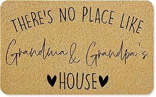Grandma Grandpa Gifts Door Mat, Grandma and Grandpa's House Funny Doormat for Front Door Indoor Outdoor Porch Entrance Entryway, Gifts for Grandparents Welcome Mat Outside, 17x30 Inches