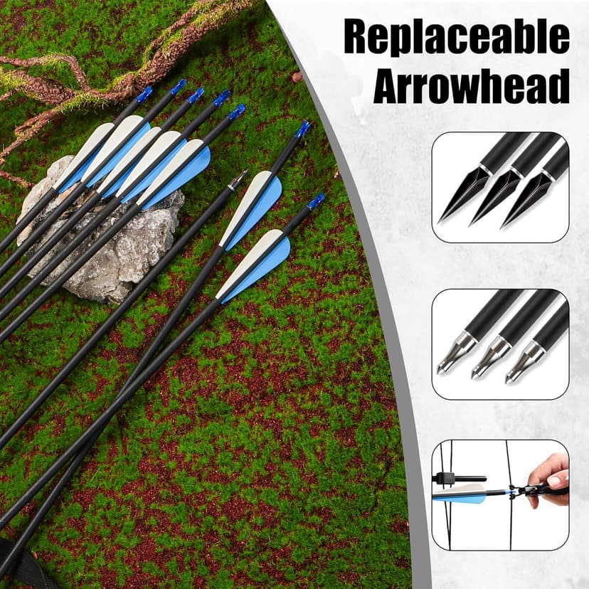 Compound Bow Kit Adjustable for Outdoor Use & Target Practice, 30-70lbs Archery Set with Carbon Arrows and Accessories