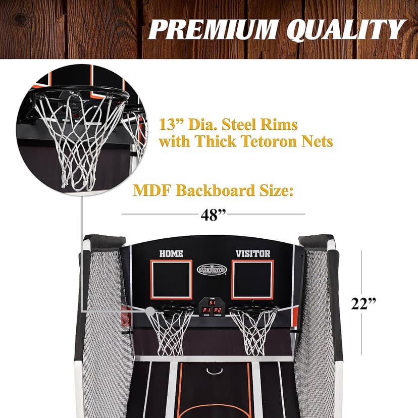 Barrington Urban Arcade Basketball Game Indoor Dual Shot, 6 Balls Included, Pop Off with The Perfect Indoor Electronic Basketball Game