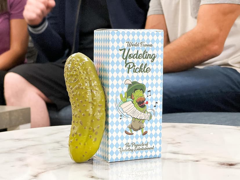 DR DINGUS Yodeling Pickle (1 Pickle) Sings Dill-lightful Musical Yodel Song - Hilarious Laughs - Singing Novelty Gag Gift for Friends Family Coworkers Office Students Classroom