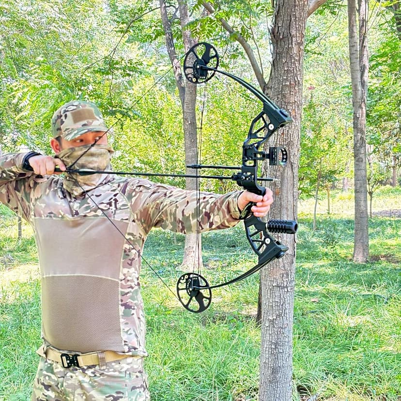S F Archery Compound Bow Package for Adults and Teens,Shooting Practice Archery Hunting Accessories Hunting Gear，19”-30” Draw Length，20-70 Lbs Draw Weight，320 fps，Right Handed