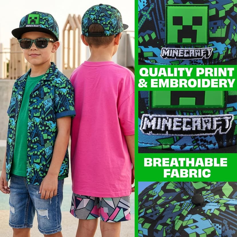 Spongebob | Minecraft | Fortnite | Super Mario | Kids Baseball Cap & Sunglasses with UV Protection, Gifts for Boys
