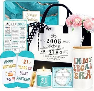21st Birthday Gifts for Her 21 Year Old Birthday Gifts for Her Cool Fabulous Gift for 21 Year Old Female Gift Ideas for Girl Age 21 Happy 21st Bday Decorations Basket with Tumbler for Women Daughter B0G1LLB8CG