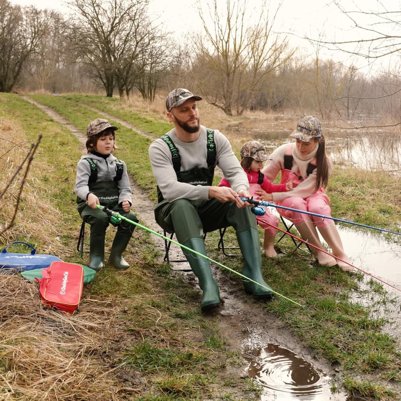 DaddyGoFish Chest Waders for Kids and Adults, Fishing and Hunting Waders with a Pocket and a Wader Hanger