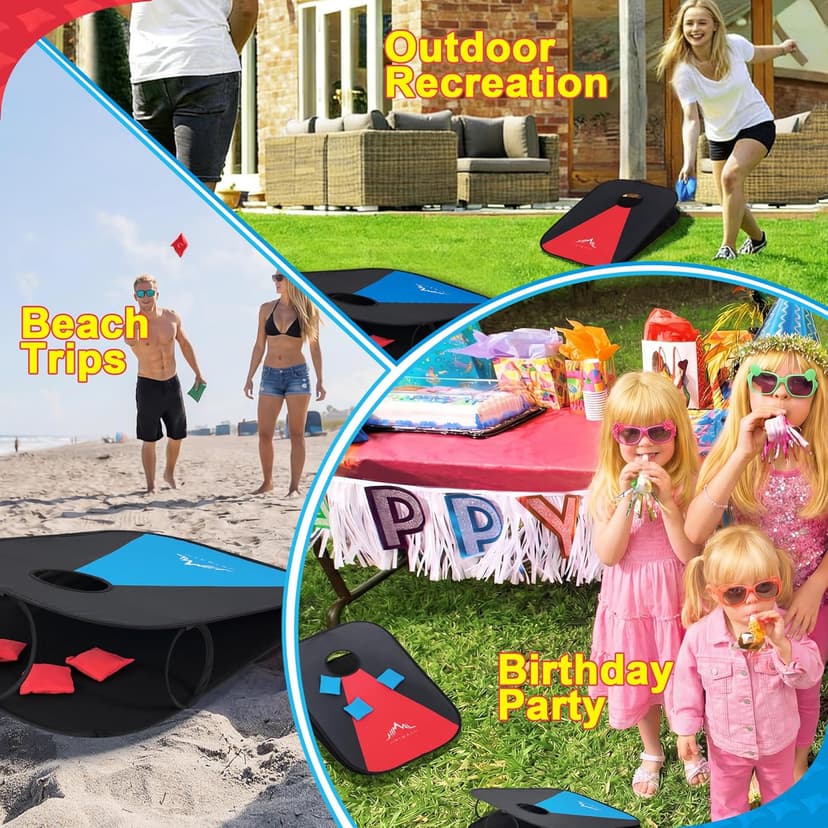 Himal Collapsible Portable Corn Hole Boards with 8 Cornhole Bean Bags (3 x 2-feet)
