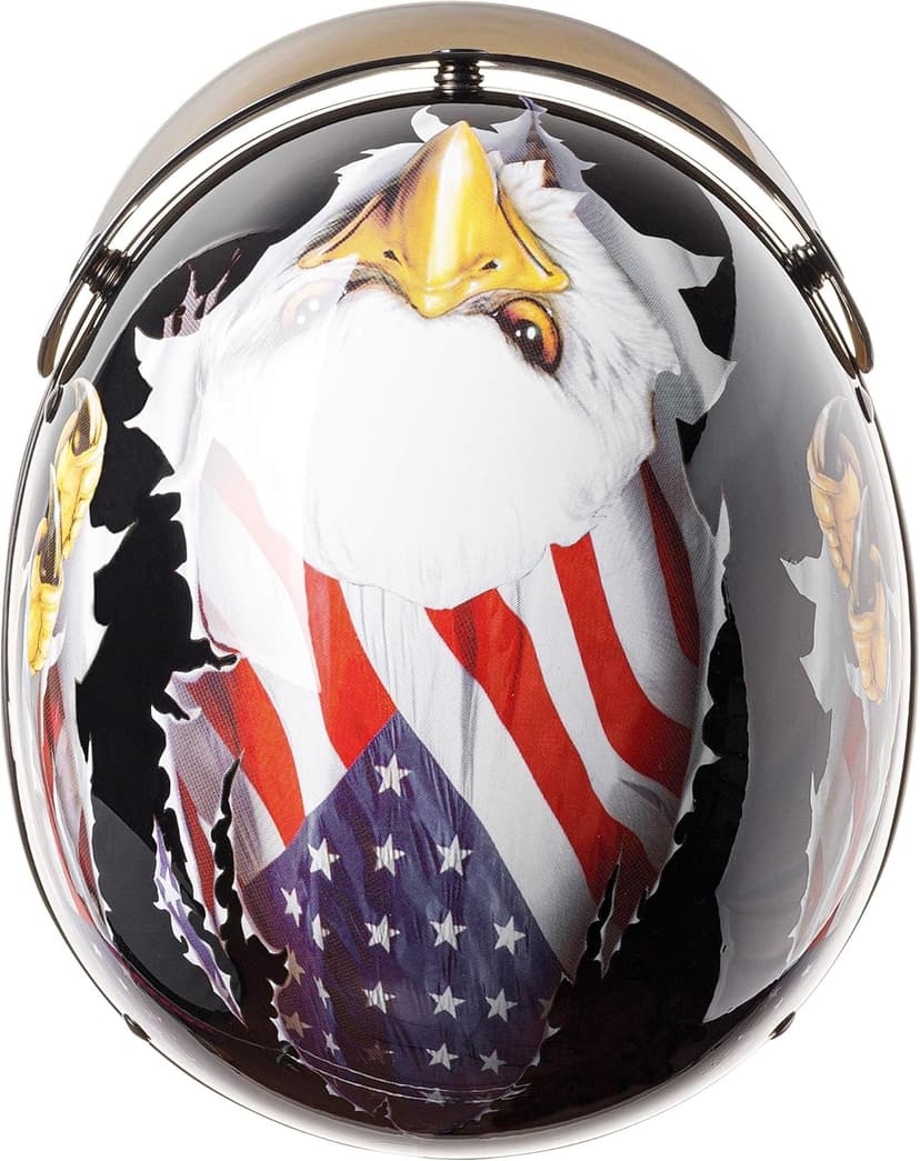 Cartman Cruiser Scooter Motorcycle Half Face Helmet, Patriotic Eagle USA Graphics, DOT Approved for Bike Scooter ATV UTV Chopper, Large