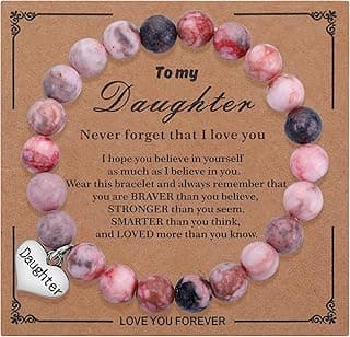iWenSheng Daughter Gift from Mom Dad - Inspirational Daughter's Bracelet from Mother Father, Birthday Christmas Graduation Gifts for Daughters