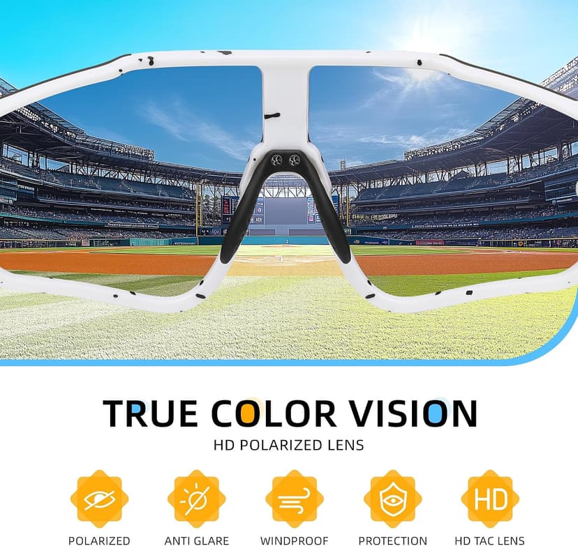 Kids Baseball Polarized Sunglasses: Sports Sunglasses for Boys Girls 3-12 Youth Sun Glasses for Cycling Running B0DB7QJYL4
