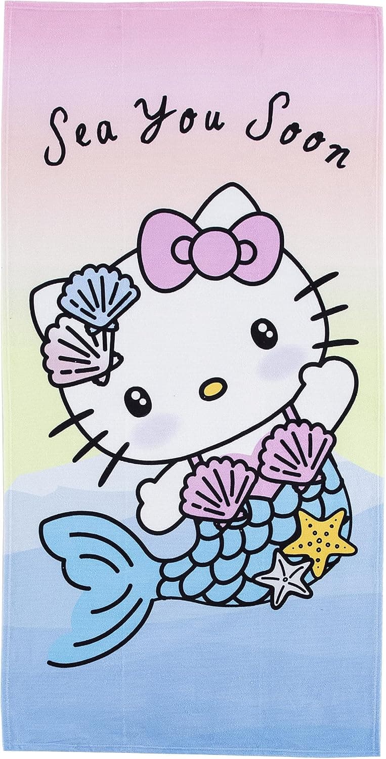 Northwest Hello Kitty Beach Towel, 30" x 60", Sea You Soon B09LQ7M3YV