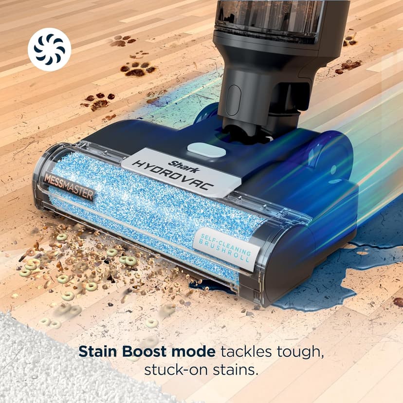 Shark | Wet Dry Vacuum Cleaner | Vacuum and Mop Combo | HydroVac MessMaster | 3-in-1 Self-Cleaning + Powerful Suction | 2 Brushrolls & 2 Solutions Included | Hardwood Floor & Area Rug Cleaner | AW261