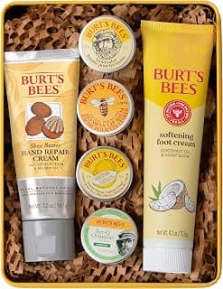 Burt's Bees Back To School Gifts Ideas - Classics Set, 6 Products in Giftable Tin – Cuticle Cream, Hand Salve, Lip Balm, Res-Q Ointment, Hand Repair and Foot Cream