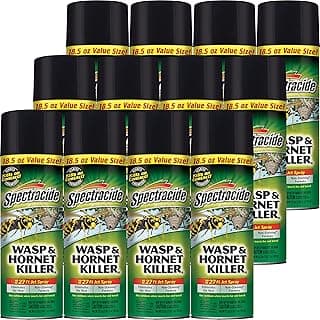 Spectracide Wasp & Hornet Killer Aerosol Kills Wasps, Hornets And Yellow Jackets On Contact & Eliminates The Nest, 12 Pack