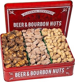 Nuts Gift Basket for Men - Cashews, Almonds, Peanuts in Unique Tin Gift Box – Birthday Gift for Men, Food Gift Basket for Men, Dad, Care Package, Assorted Nuts, Healthy Snack Gift Basket