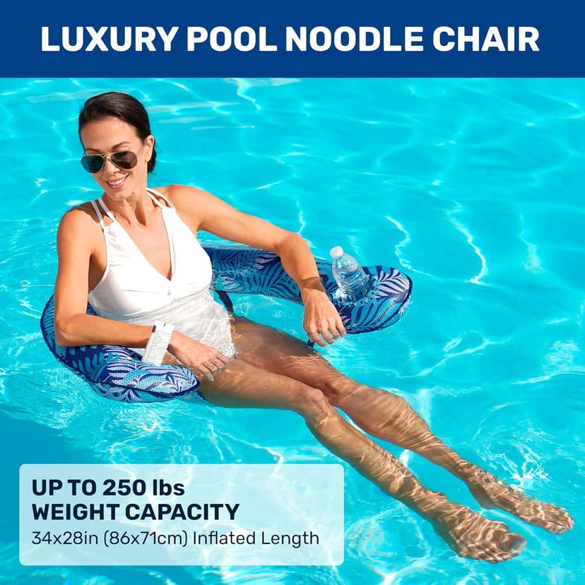 Aqua Inflatable Pool Noodles – Pool Noodle Chairs – Mutiple Colors/Styles – for Adults and Kids Floating