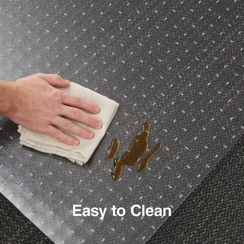 Staples Office Chair Mat, Clear Floor Mats with Lip, Flat-Pile Carpets, Extended Under-Desk Coverage, 35.5" x 47.5 Inch, Smooth Glide