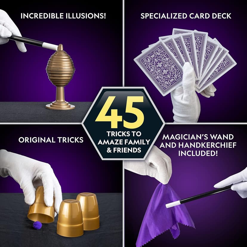 Perform Classic Illusions, Performance Props, STEM Learning, Video Instructions from a Professional Magician, Birthday Gift National Geographic Kids Magic Kit with 45 Tricks for Kids Ages 8-12 B0D24LTPS7