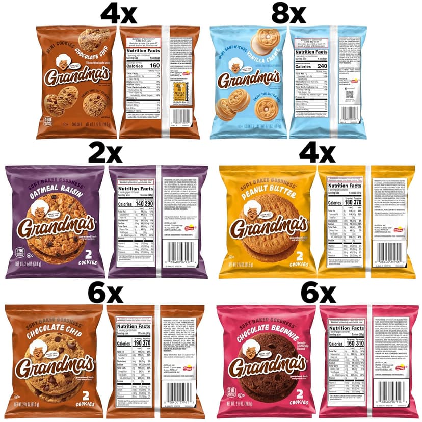 Grandma's Cookies, Variety Pack, (Pack of 30) B076BYR9JP
