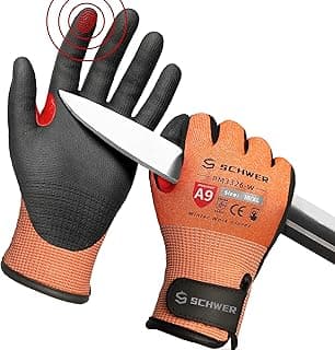 Schwer FreezeGuard-X Winter Work Gloves for Men and Women, ANSI A9 Cut Resistant Gloves for Extreme Protection, Freezer Glove With Super Grip, Touchscreen, Thermal Insulated, PM3326-W (XL,1 Pair)