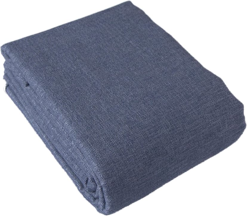 TinaKim Water-Resistant Upholstery Fabric for Sofa, Chair & Car Seat Covers - Heavy-Duty Slub Burlap Linen-Like Cloth, 54" Wide, Stain-Repellent Indoor/Outdoor Use (12 Grey Blue, 1 Yard)