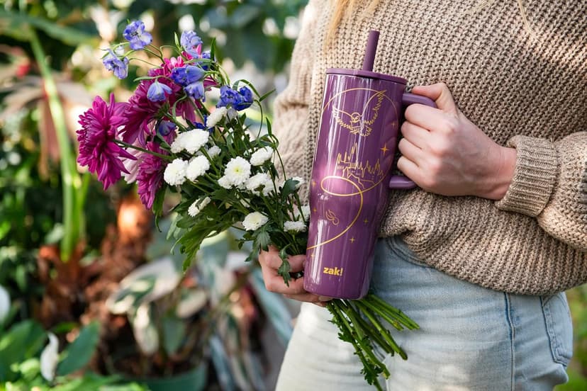 BPA Free, Silicone Straw, Handle, Cupholder Friendly, Dishwasher Safe, For Office, Home, Travel, Work, Gym, Fitness Zak Designs Harry Potter 30oz Spill-Proof Insulated Stainless Steel Tumbler B0FT7C47X5