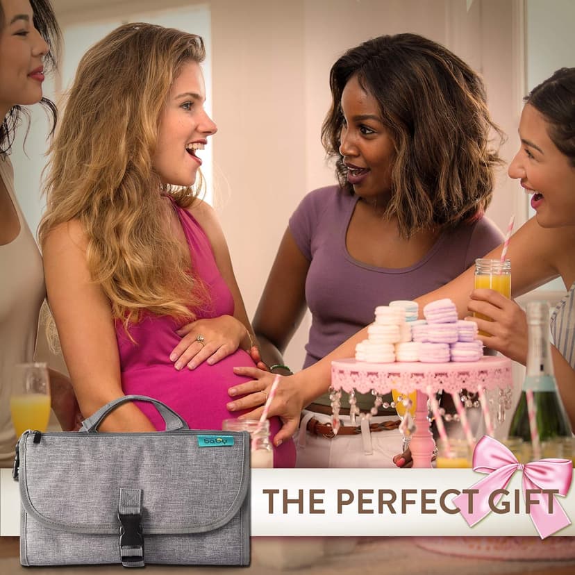 Kopi Baby Portable Diaper Changing Pad - Baby Diaper Changer Travel Bag with Wipes Pocket, Smart Design Portable Changing Mat, Infant Travel Station Kit, Gift for Newborn Girl & Boy - Grey, Classic