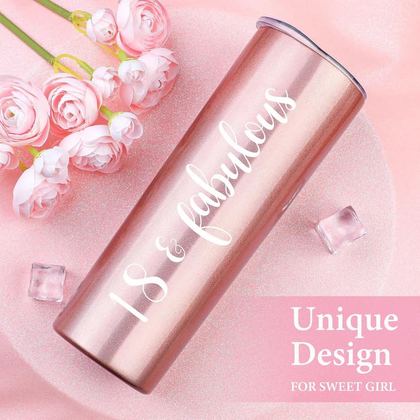 18th Birthday Gifts for Girls Trendy 18 Year Old Girl Birthday Gifts for 18 Year Old Girl Gift Ideas Unique Age 18 Gift for Female Teen Girls Her Daughter Happy 18th Decoration Presents with Tumbler
