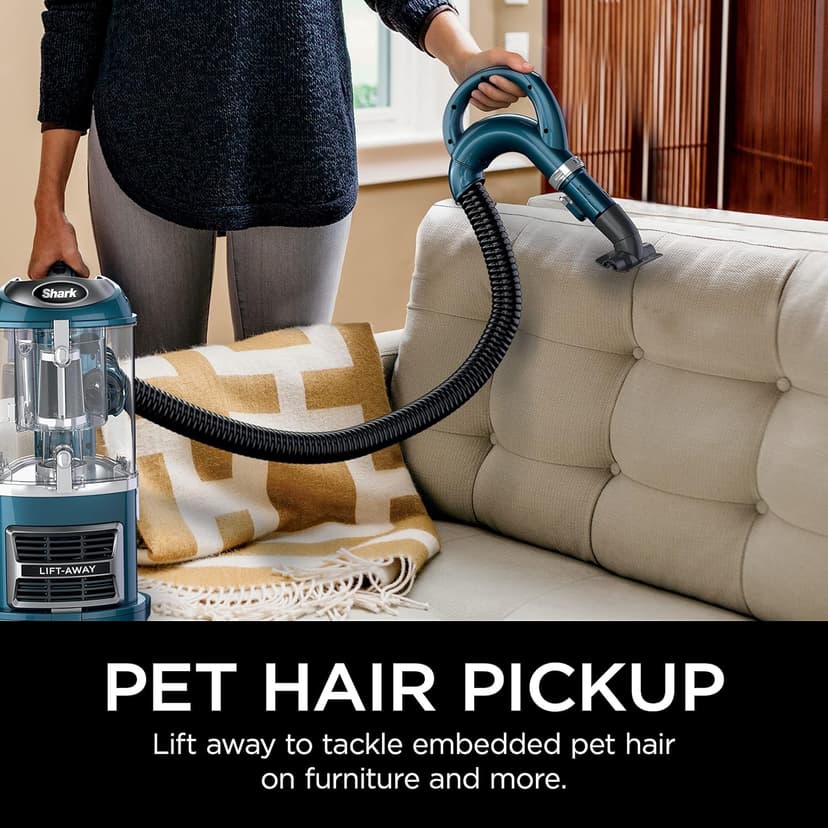 Shark Upright Vacuum, Navigator Lift-Away with Self-Cleaning Brushroll, HEPA Filter, Swivel Steering, Upholstery Tool & Pet Crevice Tool, Perfect for Pets & Multi-Surface, Teal, ZU503AMZ