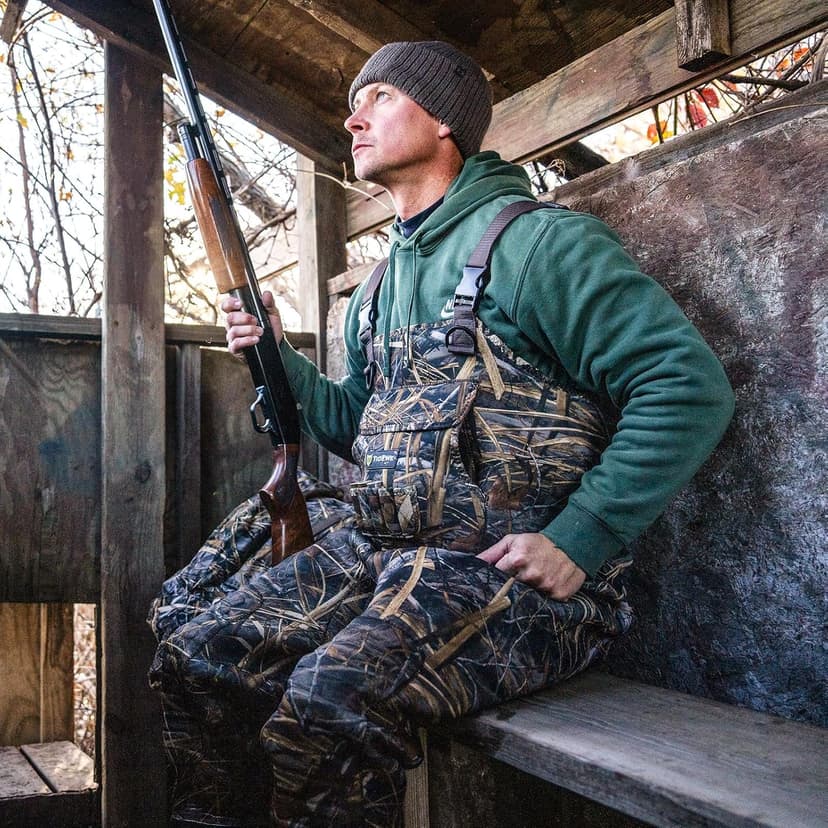 TIDEWE Hunting Waders with Boot Hanger & 600G Insulation, Waterproof Cleated Neoprene Bootfoot Fishing Chest Waders