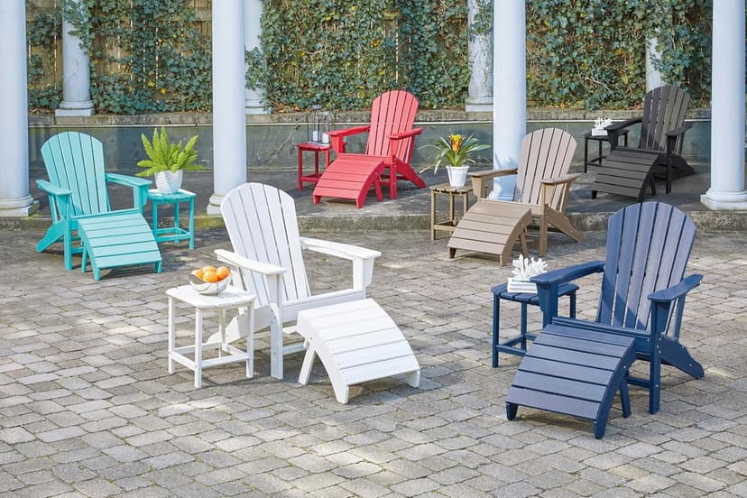 Signature Design by Ashley Sundown Treasure Outdoor Patio HDPE Adirondack Chair, Light Brown