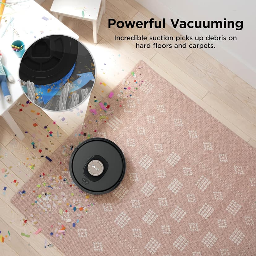 Shark AV2501AE AI Robot Vacuum with XL HEPA Self-Empty Base, Bagless, 60-Day Capacity, LIDAR Navigation, Perfect for Pet Hair, Compatible with Alexa, Wi-Fi Connected, Carpet & Hard Floor, Black